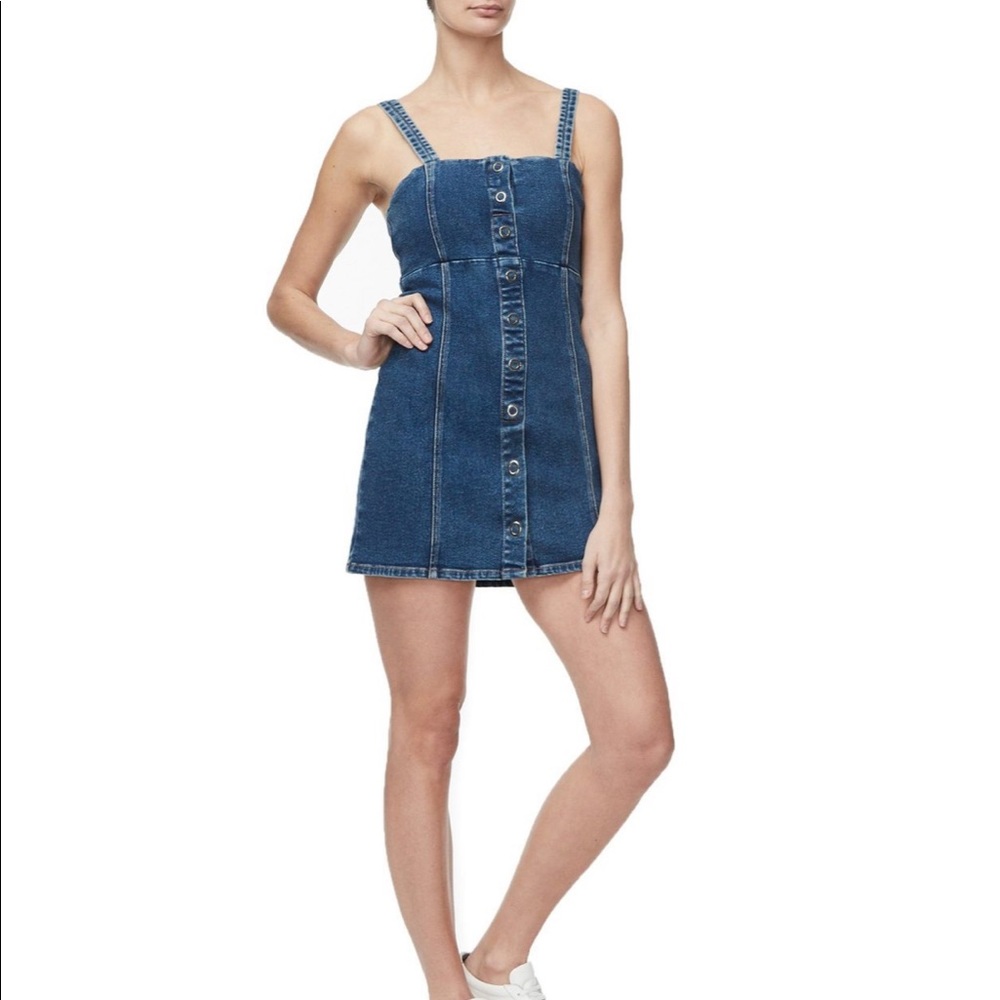 NWOT Good American Denim Snap Dress